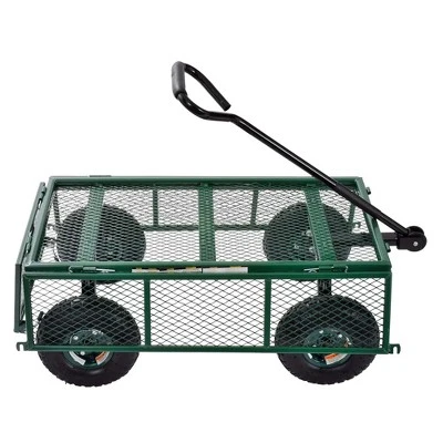 Juggernaut Carts GW3418-GR Heavy Duty Steel Frame 400 Pound Load Capacity Outdoor Utility Garden Wagon With Pneumatic Tires, Green Finish 3 Juggernaut Carts GW3418-GR Heavy Duty Steel Frame 400 Pound Load Capacity Outdoor Utility Garden Wagon With Pneumatic Tires, Green Finish