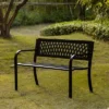 Gardenised Outdoor Steel 47 Park Bench For Yard, Patio, Garden And Deck, Black Weather Resistant Porch Bench, Park Seating 1 Gardenised Outdoor Steel 47 Park Bench For Yard, Patio, Garden And Deck, Black Weather Resistant Porch Bench, Park Seating -Garden & Outdoors GUEST 011926e9 47a1 480c 9930 cf16066bc06b