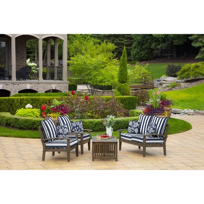 Arden Selections 16" X 16" Outdoor Decorative Throw Pillow Sapphire Ashland Jacobean 5 Arden Selections 16" X 16" Outdoor Decorative Throw Pillow Sapphire Ashland Jacobean - Image 3