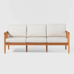 Saracina Home Modern Boho Eucalyptus Outdoor Spindle Sofa With Cushions -Garden & Outdoors GUEST 04e5029d eb50 4f5b 8d95 13142d3bda9f
