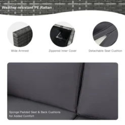 Tangkula 9 PCS Rattan Dinning Set Wicker Sofa W/Propane Gas Fire Pit 60,000 Btu Heater 19 Tangkula 9 PCS Rattan Dinning Set Wicker Sofa W/Propane Gas Fire Pit 60,000 Btu Heater -Garden & Outdoors GUEST 060e81d4 2c24 4b41 bf4f 46c96265b214