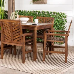 7pc Slatted Chevron Acacia Patio Dining Set - Saracina Home 19 7pc Slatted Chevron Acacia Patio Dining Set - Saracina Home -Garden & Outdoors GUEST 0739b11c 311d 443b 9be9 5f58fdbea9ef
