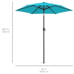 Best Choice Products 7.5ft Heavy-Duty Outdoor Market Patio Umbrella W/ Push Button Tilt, Easy Crank Lift -Garden & Outdoors GUEST 075330ce 9ed8 4872 ba16 40988c873cd3