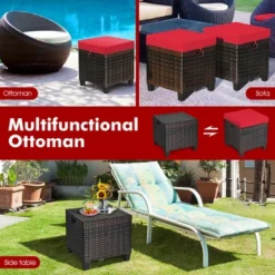 Costway 2PCS Patio Rattan Ottoman Cushioned Seat Foot Rest Coffee Table Red 18 Costway 2PCS Patio Rattan Ottoman Cushioned Seat Foot Rest Coffee Table Red -Garden & Outdoors GUEST 09184e4a 38c8 4167 80a4 0f8964507c36