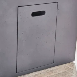 Aidan Outdoor Square Lightweight Concrete Gas Burning Fire Pit - Dark Gray - Christopher Knight Home -Garden & Outdoors GUEST 0a11ca3d 838d 41f7 b5af 751c91816684