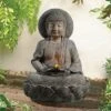 Teamson Home Buddha Outdoor Waterfall Fountain With LED Lights, Gray -Garden & Outdoors GUEST 0c30c943 b65f 4766 a0c9 2bbcc23e6ce8
