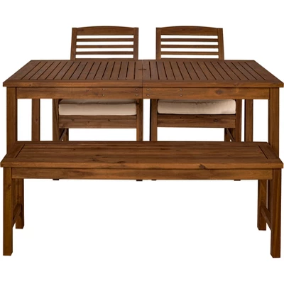 Ravenscroft 4pc Acacia Wood Patio Dining Set - Saracina Home 4 Ravenscroft 4pc Acacia Wood Patio Dining Set - Saracina Home - Image 2