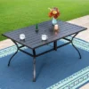 Captiva Designs 7pc Patio Dining Set With Rectangular Table With Umbrella Hold & Spring Motion Chairs -Garden & Outdoors GUEST 0c61cd07 e044 4e25 9920 f3b95135e956