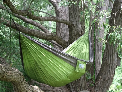 The Hamptons Collection 128" Gray And Green Heavy Duty Lightweight Traveler’s Nylon Hammock 3 The Hamptons Collection 128" Gray And Green Heavy Duty Lightweight Traveler’s Nylon Hammock