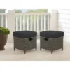 Asti Wicker Outdoor 15" Square Ottomans With Cushions - Gray - Alaterre Furniture -Garden & Outdoors GUEST 0fae4186 5b9f 4659 8369 431581d0634c