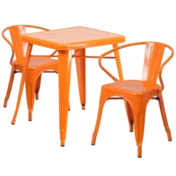 Flash Furniture Commercial Grade 23.75" Square Metal Indoor-Outdoor Table Set With 2 Arm Chairs 8 Flash Furniture Commercial Grade 23.75" Square Metal Indoor-Outdoor Table Set With 2 Arm Chairs -Garden & Outdoors GUEST 0fd73667 2e0b 4057 ae27 e797d341b449