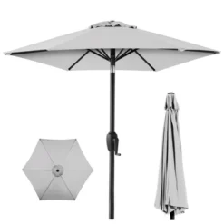Best Choice Products 7.5ft Heavy-Duty Outdoor Market Patio Umbrella W/ Push Button Tilt, Easy Crank Lift -Garden & Outdoors GUEST 104544ec d462 40c5 9401 96fd2dac9271