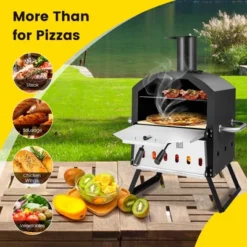 Costway 2-Layer Pizza Oven Wood Fired Pizza Grill Outside Pizza Maker With Waterproof Cover -Garden & Outdoors GUEST 11447bcf bf36 41f3 be05 7e843e281aac