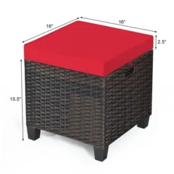 Costway 2PCS Patio Rattan Ottoman Cushioned Seat Foot Rest Coffee Table Red 13 Costway 2PCS Patio Rattan Ottoman Cushioned Seat Foot Rest Coffee Table Red -Garden & Outdoors GUEST 1187a1ec 70dc 4c8b bfa0 23beac231cba