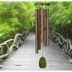 Woodstock Wind Chimes Signature Collection, Woodstock Rainforest Chime, 25'' Bali Bronze Wind Chime RFCB