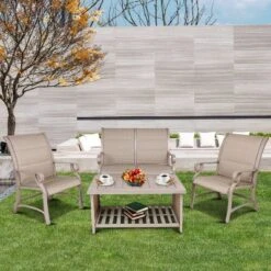 Aluminum Bench Chair With Streamlined Armrests For 2 Persons - Natural - WELLFOR 20 Aluminum Bench Chair With Streamlined Armrests For 2 Persons - Natural - WELLFOR -Garden & Outdoors GUEST 12e3cee3 c06a 4b43 9831 d92b2dfe84f0