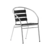 Emma And Oliver Aluminum Commercial Indoor-Outdoor Restaurant Stack Chair With Triple Slat Faux Teak Back -Garden & Outdoors GUEST 133736ea 8807 48fb aec0 d37eab6cb863