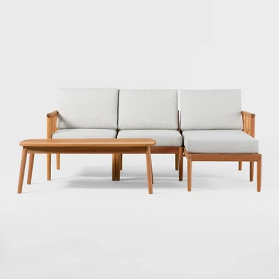 Saracina Home 4pc Modern Boho Eucalyptus Spindle Outdoor Sectional Set 12 Saracina Home 4pc Modern Boho Eucalyptus Spindle Outdoor Sectional Set - Image 10