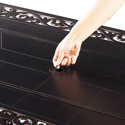 5pc Outdoor Dining Set With 48" Rectangle Fire Table & Deep Seating Swivel Rocking Chairs, Wind Blocker Lid & Covers - Oakland Living 8 5pc Outdoor Dining Set With 48" Rectangle Fire Table & Deep Seating Swivel Rocking Chairs, Wind Blocker Lid & Covers - Oakland Living - Image 6