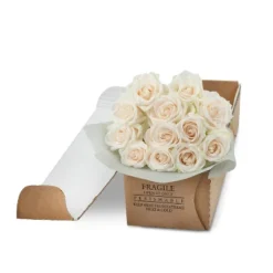 Dozen Fresh Cut White Roses With Vase -Garden & Outdoors GUEST 14a6951f d45b 4d24 acf0 fc6535b19974