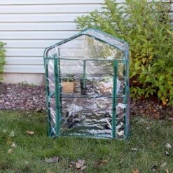 Sunnydaze Decor Sunnydaze Outdoor Portable Growing Rack 2-Tier Greenhouse With PVC Roll-Up Door - 2 Shelves - Clear -Garden & Outdoors GUEST 14d4fac3 ee2f 447d a06d f691318e856a