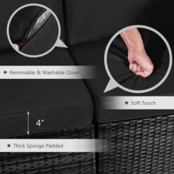 Costway 8PCS Patio Rattan Furniture Set Fire Pit Table Tank Holder Cover Deck Off White/Black/Navy/Red/Turquoise 23 Costway 8PCS Patio Rattan Furniture Set Fire Pit Table Tank Holder Cover Deck Off White/Black/Navy/Red/Turquoise -Garden & Outdoors GUEST 16a239be f3e2 4326 999c e5294aface47