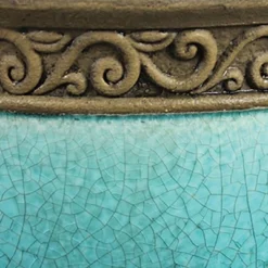 Southern Patio Cadiz 8 Inch Round Crackled Ceramic Indoor Or Outdoor Garden Planter Pot With Saucer For Flowers And Plants, Teal (3 Pack) -Garden & Outdoors GUEST 17e8696b 316f 4f2d a73e c36435bdf190