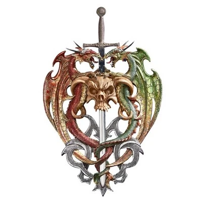 Design Toscano Hell-Bent Dragon Protectors Of The Sword Wall Sculpture 3 Design Toscano Hell-Bent Dragon Protectors Of The Sword Wall Sculpture