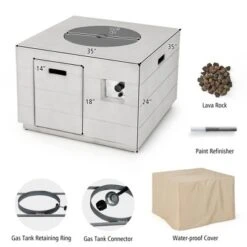 Tangkula 34" Square Concrete Propane Fire Pit Table W/ Lava Rocks Rain Cover 50,000 BTU 17 Tangkula 34" Square Concrete Propane Fire Pit Table W/ Lava Rocks Rain Cover 50,000 BTU -Garden & Outdoors GUEST 1b1cf330 fb38 4589 99e7 ba1fda7ff566