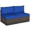 Costway 2PCS Patio Rattan Armless Sofa Sectional Furniture -Garden & Outdoors GUEST 1b61e0ea bfc6 490d 8d79 02ee681662d6