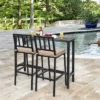 Costway 3PCS Outdoor Metal Bar Table & Chairs Set Patio Dining Table Set With Cushion -Garden & Outdoors GUEST 1bf95e3b 8eaa 4440 8687 d7718dfc9264