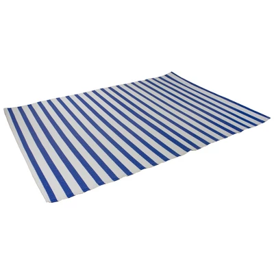 Northlight 4' X 6' Blue And White Striped Rectangular Outdoor Area Rug 4 Northlight 4' X 6' Blue And White Striped Rectangular Outdoor Area Rug - Image 2