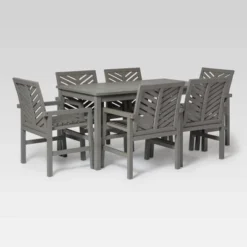 7pc Slatted Chevron Acacia Patio Dining Set - Saracina Home 27 7pc Slatted Chevron Acacia Patio Dining Set - Saracina Home -Garden & Outdoors GUEST 1d49e516 b23d 4ee6 a1e1 e3a2c4f32dfa