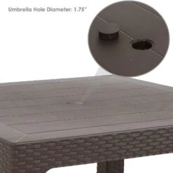 Sunnydaze Decor Sunnydaze Indoor/Outdoor Square Rattan Style Plastic Patio Dining Table - 31.5" - Brown -Garden & Outdoors GUEST 1d6448d6 f1ec 4882 93f7 a5dd0ac3b957