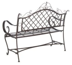 Abner Wrought Iron 45.75 Inch W Outdoor Garden Bench - Safavieh -Garden & Outdoors GUEST 1d7c83c0 d199 4d06 967a ddc2e5ff3b23
