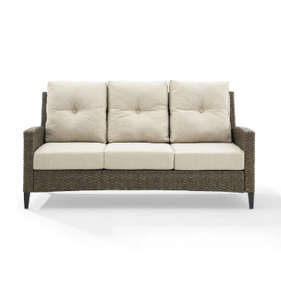 Rockport Outdoor Wicker High Back Sofa - Oatmeal/Light Brown - Crosley 7 Rockport Outdoor Wicker High Back Sofa - Oatmeal/Light Brown - Crosley - Image 5