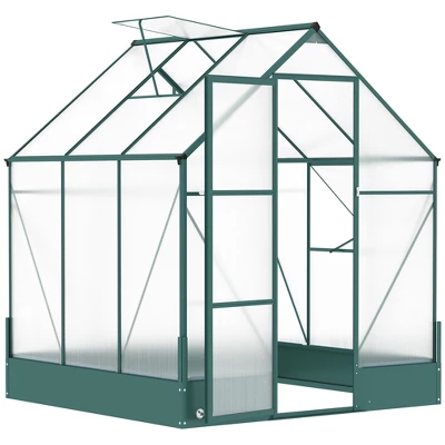 Outsunny Walk-in Plant Polycarbonate Greenhouse With Temperature Controlled Window Hobby Greenhouse For Backyard/Outdoor 10 Outsunny Walk-in Plant Polycarbonate Greenhouse With Temperature Controlled Window Hobby Greenhouse For Backyard/Outdoor - Image 8