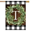 Wreath Monogram T Double-Sided House Flag Everyday 28" X 40" Briarwood Lane -Garden & Outdoors GUEST 2063490f 54fe 4f85 ae1f 4def2ecd3f14