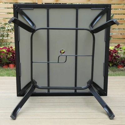 5pc Patio Set With Square Table & Steel 360 Swivel Sling Arm Chairs - Captiva Designs 8 5pc Patio Set With Square Table & Steel 360 Swivel Sling Arm Chairs - Captiva Designs - Image 6