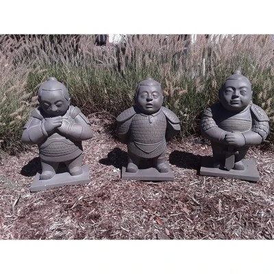 Rosemead Home & Garden 19" Lightweight Concrete Standing Warrior Garden Statue Gray 5 Rosemead Home & Garden 19" Lightweight Concrete Standing Warrior Garden Statue Gray - Image 3