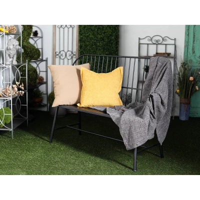 Traditional Outdoor Patio Bench - Black - Olivia & May 3 Traditional Outdoor Patio Bench - Black - Olivia & May