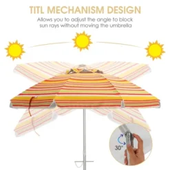 Costway 6.5FT Patio Beach Umbrella Sun Shade Tilt Carry Bag -Garden & Outdoors GUEST 27f8510c fc82 42e3 8d9a 131c5171d718