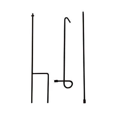 Evergreen Flag Elegant Sturdy Black Metal 3 Piece Garden Flag Stand - 15" Long X 42" High 4 Evergreen Flag Elegant Sturdy Black Metal 3 Piece Garden Flag Stand - 15" Long X 42" High - Image 2