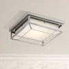 Possini Euro Design Radcliffe Modern Flush Mount Outdoor Ceiling Light Matte Nickel LED 4" Frosted Bonded Glass Damp Rated For Post Exterior Barn Deck -Garden & Outdoors GUEST 2a0347ad 4f33 4d69 8a12 e11d0817504a