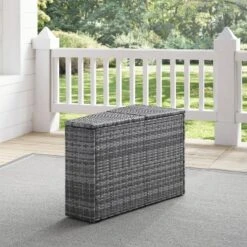 Catalina Outdoor Wicker Arm Table - Gray - Crosley 12 Catalina Outdoor Wicker Arm Table - Gray - Crosley -Garden & Outdoors GUEST 2a899365 67f7 4e94 9e3e fc56bc8afa6b