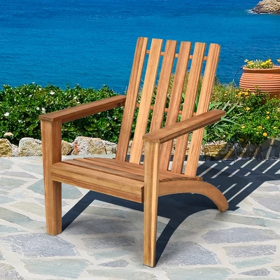 Costway 2PCS Patio Acacia Wood Adirondack Chair Lounge Armchair Durable Outdoor Garden 3 Costway 2PCS Patio Acacia Wood Adirondack Chair Lounge Armchair Durable Outdoor Garden