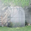 Outsunny 5' X 4' X 7' Lean-to Greenhouse, Walk-in Wall Mounted Hot House & Plant Nursery With 2 Zippered Roll Up Doors, Sloping PVC Cover, Green -Garden & Outdoors GUEST 2b678a61 ee8f 4c90 a6de 8c865c8cf23f