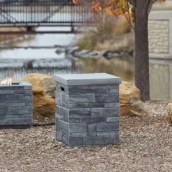 Ledgestone Tank Cover Gray - Real Flame