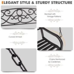 Tangkula Patio Hanging Porch Swing Outdoor 2-Person Metal Swing Bench Chair W/ Chains 18 Tangkula Patio Hanging Porch Swing Outdoor 2-Person Metal Swing Bench Chair W/ Chains -Garden & Outdoors GUEST 2c05fb84 3685 4d53 9ccd c7f32f1d4171