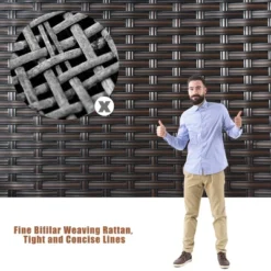 Costway 8PCS Patio Rattan Conversation Furniture Set Cushioned Seat Glass Table -Garden & Outdoors GUEST 2eac4109 b446 4fff 98da ae227972a1d0